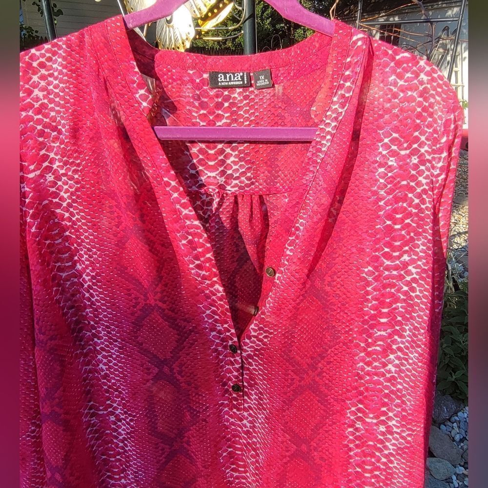 Snake Print Pink Blouse - Picture 3 of 10